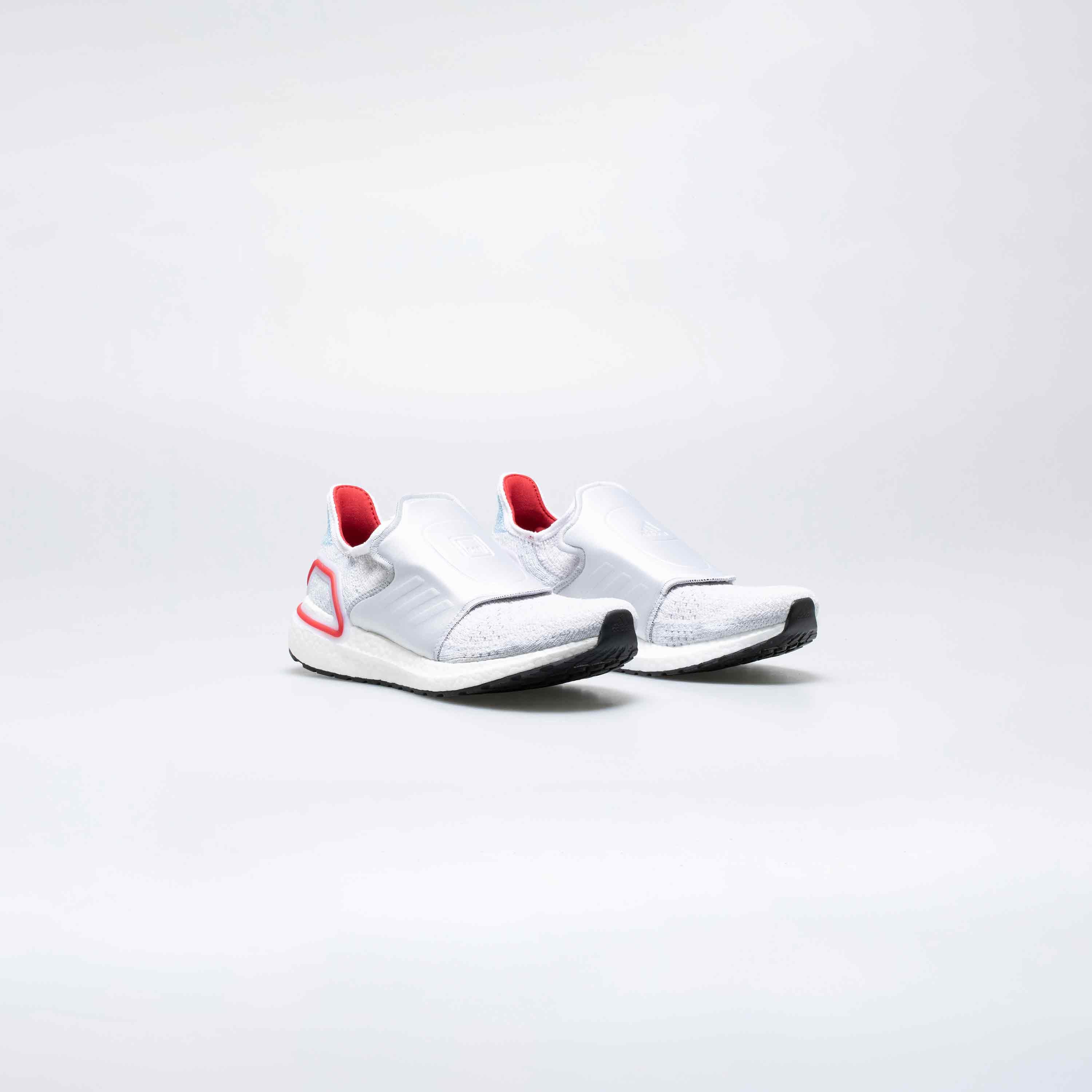 adidas Consortium Ultraboost 19 X Doe Mens Running Shoe Silver White Red