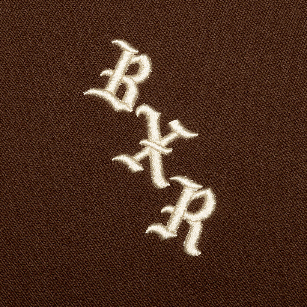 Embroidered Hoodie Walnut W Cream