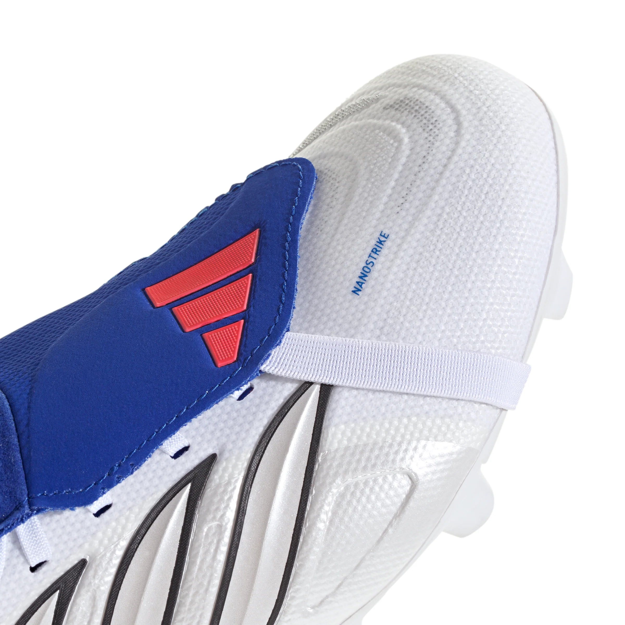 adidas Predator League Fold Over Tongue FG Firm Ground Mens Soccer Cleats White Zero Metallic Blue