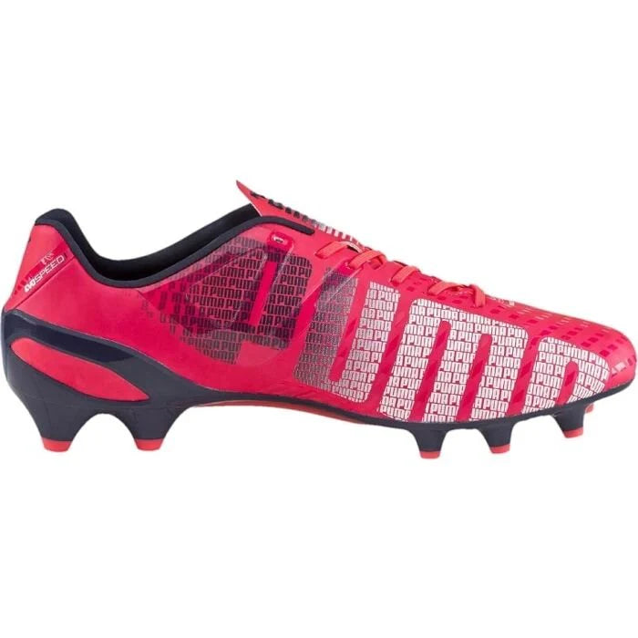 PUMA Evospeed 13 FG Firm Ground Soccer Cleats Bright Plasma White Peacoat