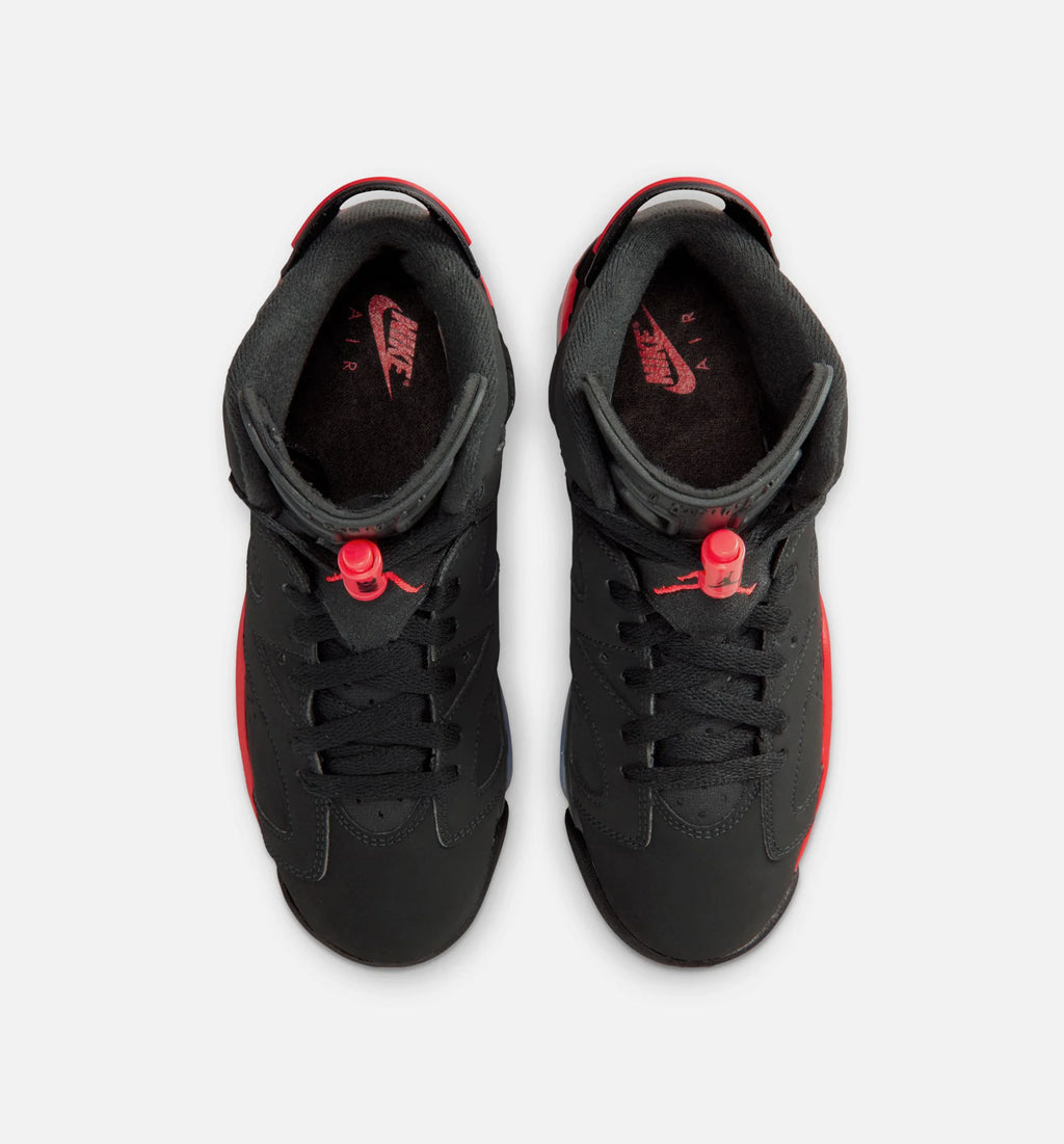 Air Jordan 6 Retro Infrared Salesman Grade School Lifestyle Shoe Black Light Crimson