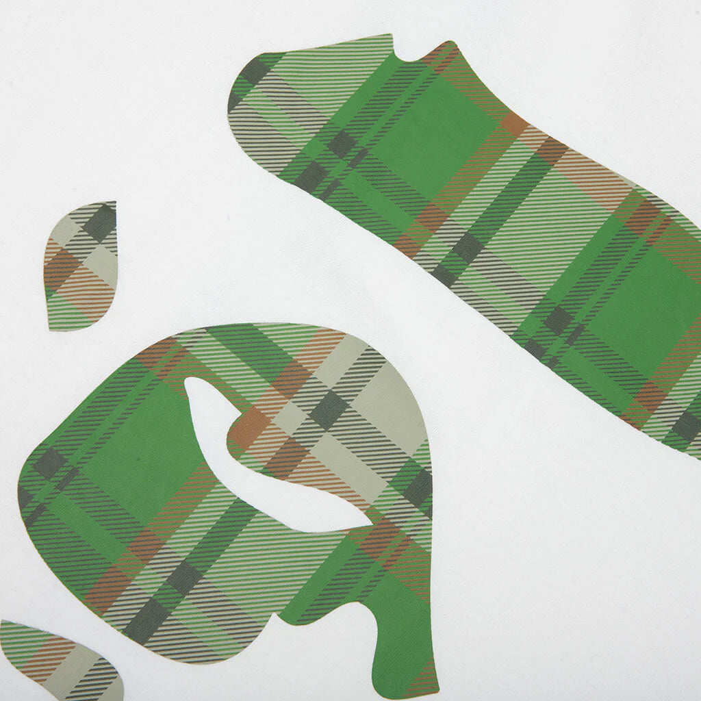 BAPE Check Ape Face Tee White Green