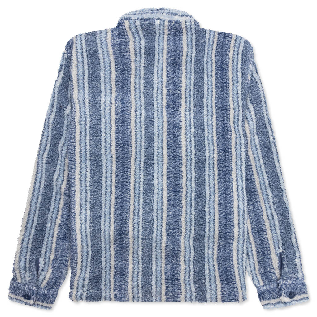 Stripe Sherpa Shirt Indigo