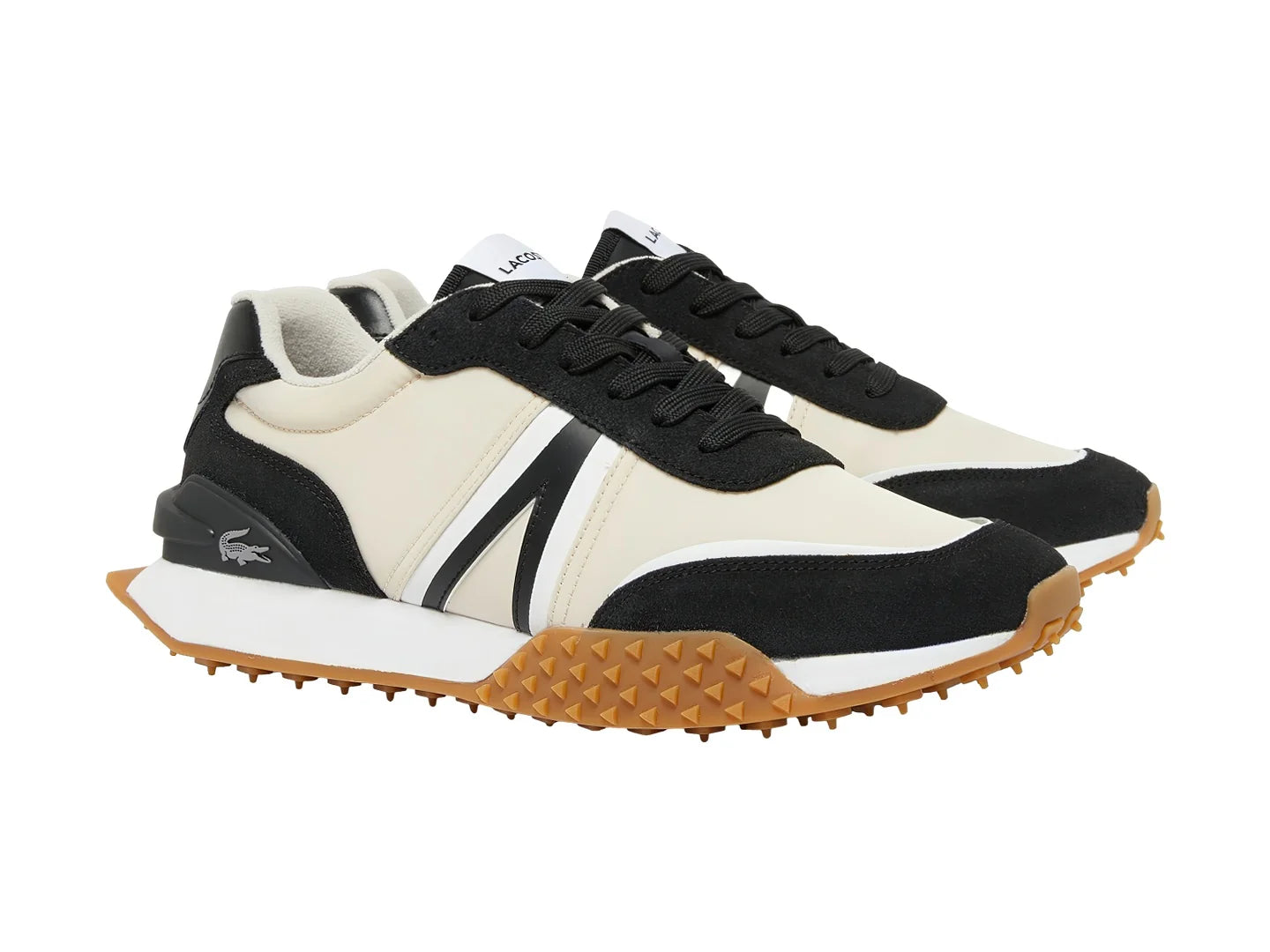 Tenis Lacoste L Spin Deluxe Negro y Blanco Roto para Hombre