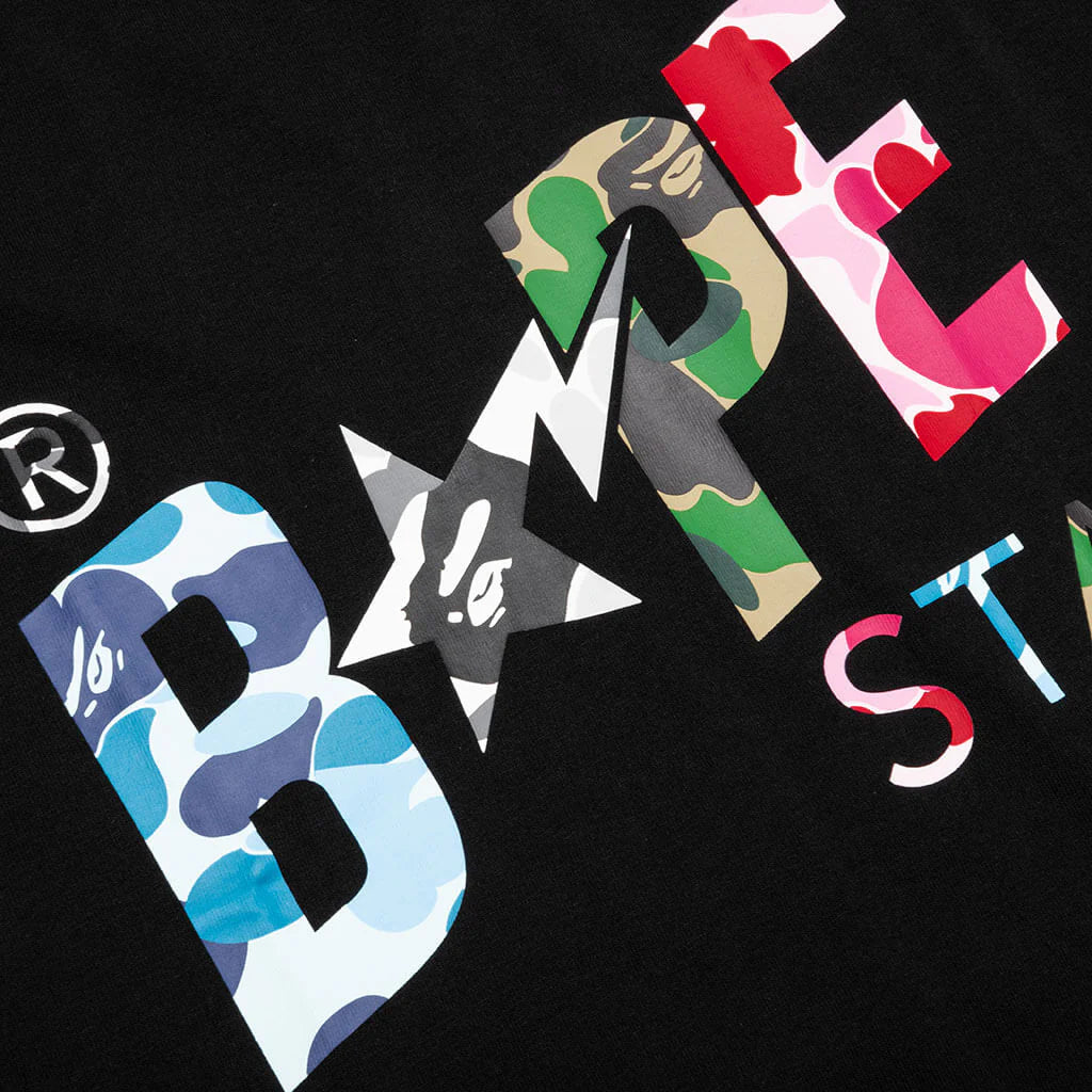 ABC Camo Crazy Bape Sta Logo Tee Black