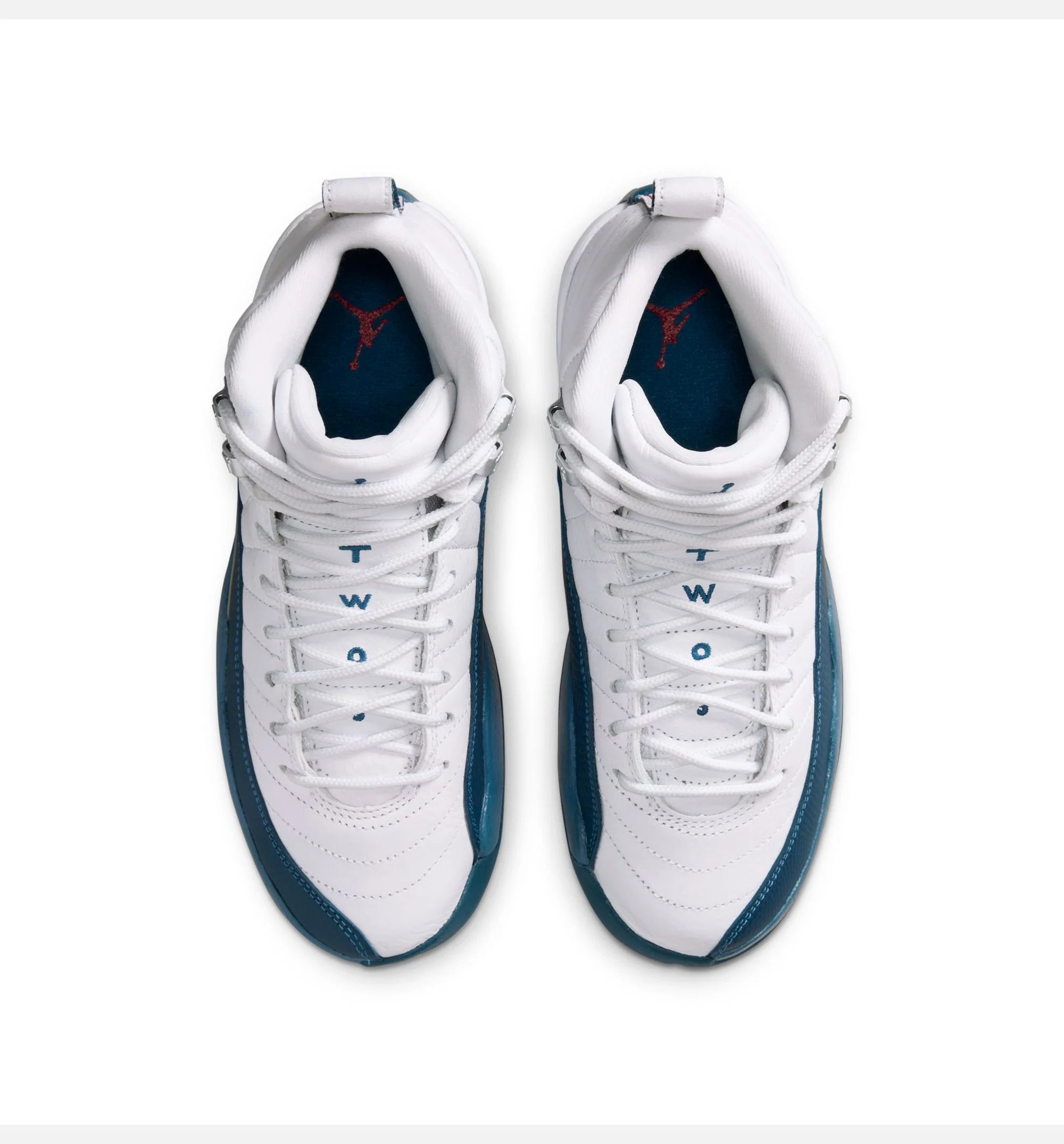Air Jordan 12 Retro French Blue Grade School Lifestyle Shoe White French Blue Metallic Silver Varsity Red