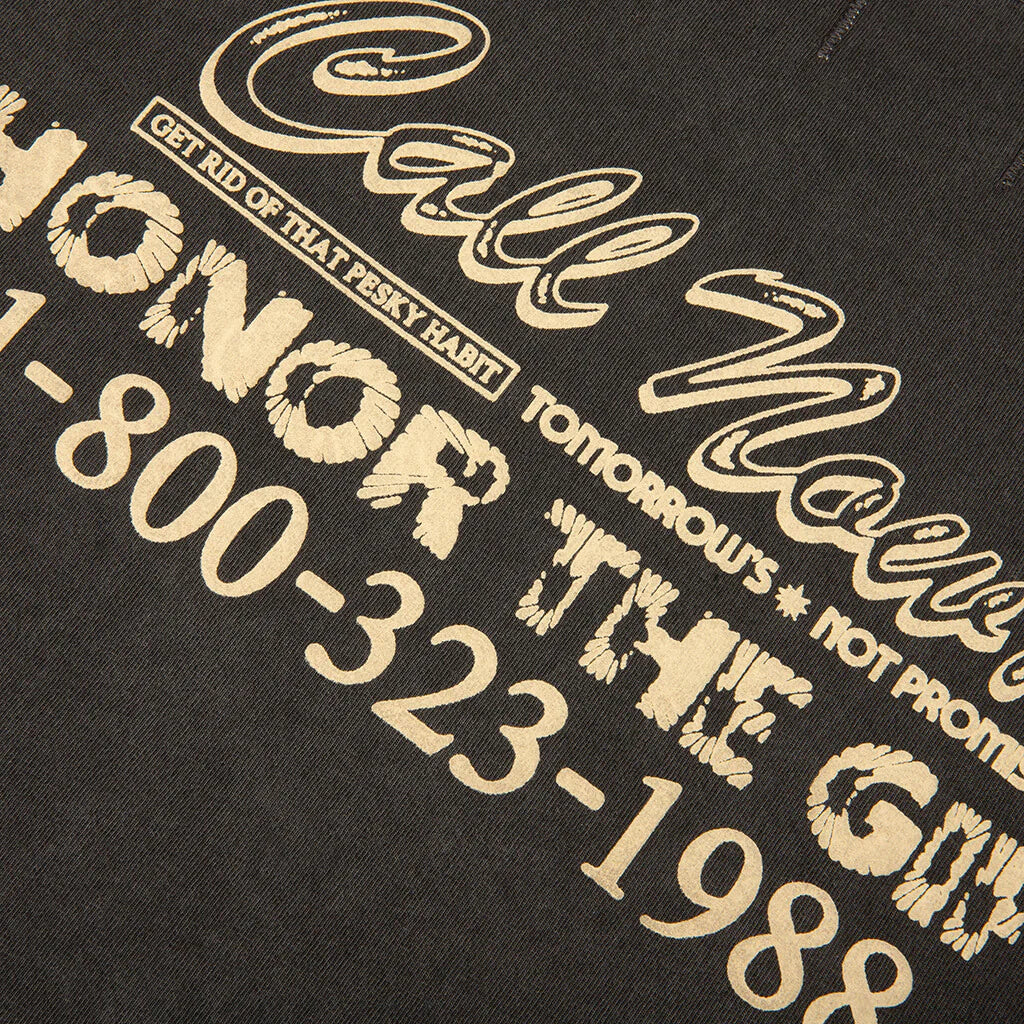 Procastination Hotline S S Tee Black