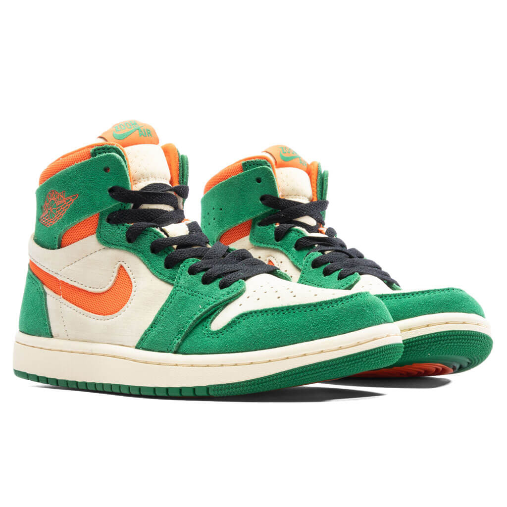 Womens Air Jordan 1 Zoom CMFT 2 Pine Green Orange Blaze Muslin