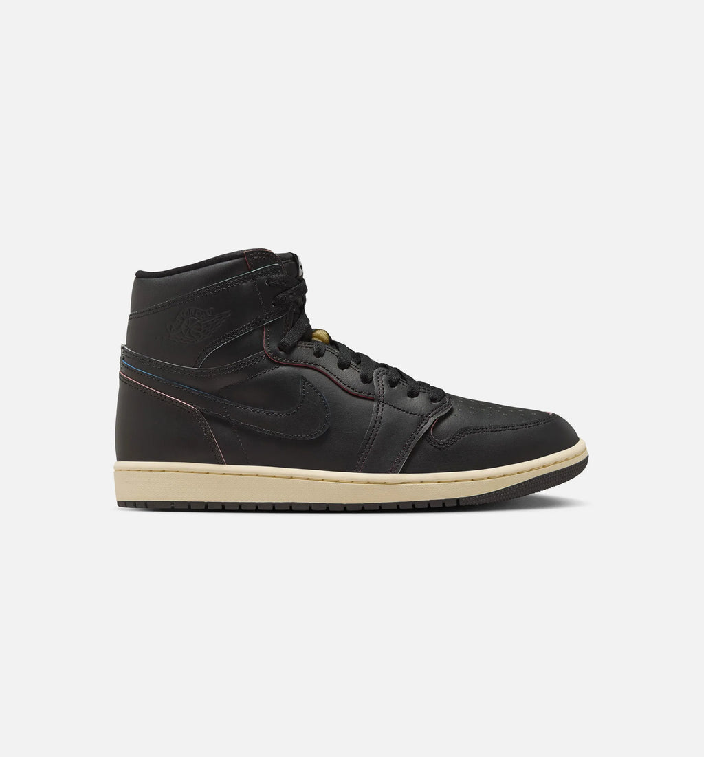 Air Jordan 1 Retro High OG Black and Muslin Mens Lifestyle Shoe Black Black Muslin