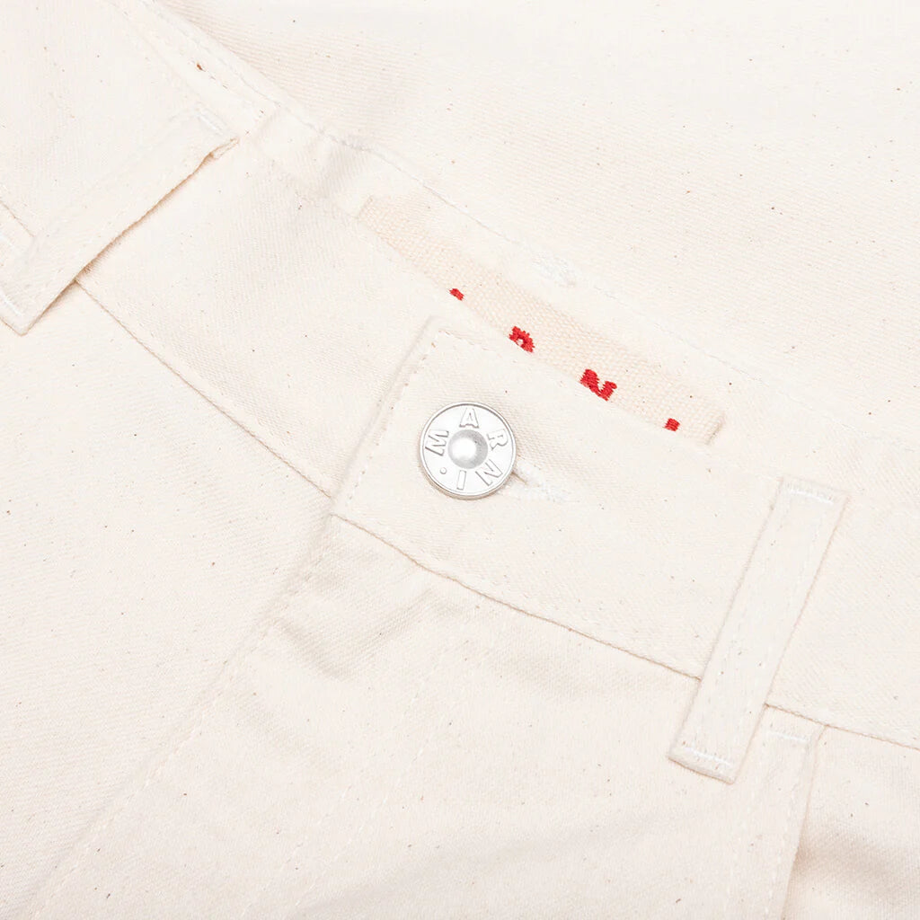 Cream Denim Shorts with Trunakaroo Plaque Bone