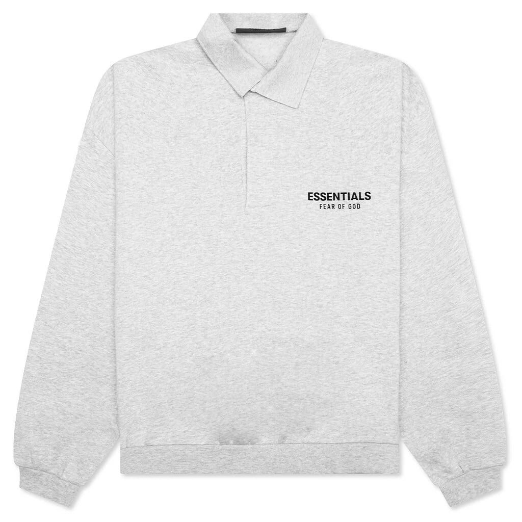 Fleece Polo Light Heather Gray