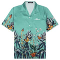 Botanical Silk S S Shirt Ocean Botanical