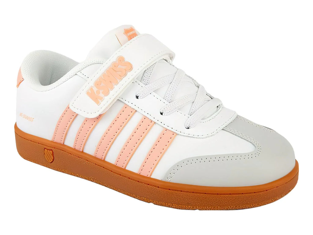 Tenis K Swiss Francis Court Blanco y Rosa para Niña