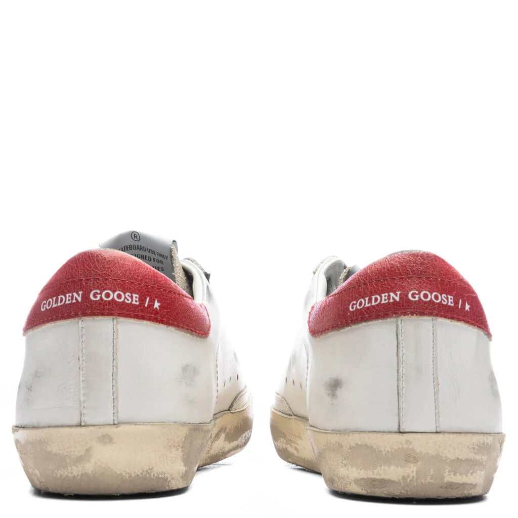 Super Star Sneakers White Taupe Red
