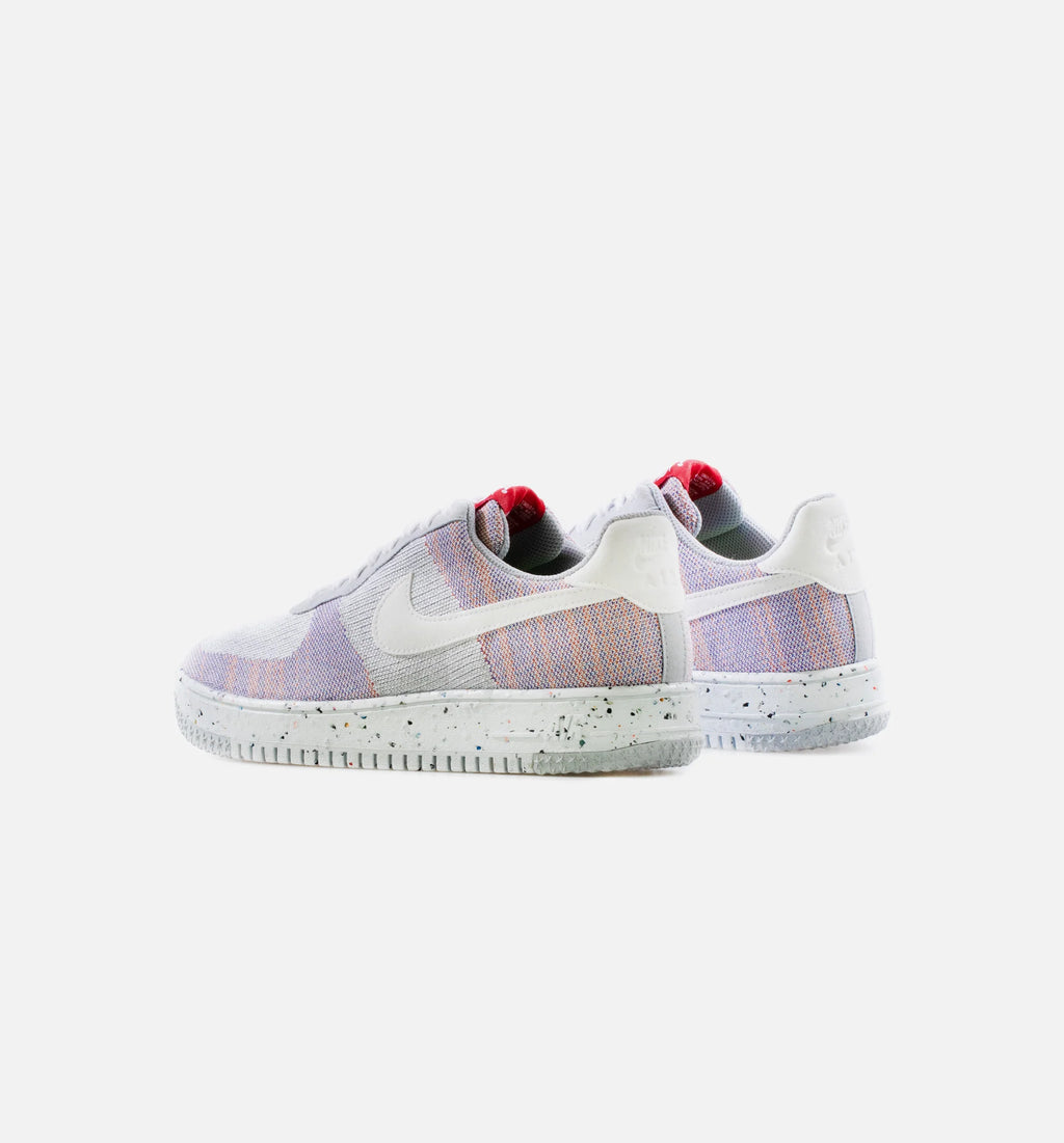 Air Force 1 Crater FlyKnit Mens Lifestyle Shoe Wolf Grey Pure Platinum Gym Red White