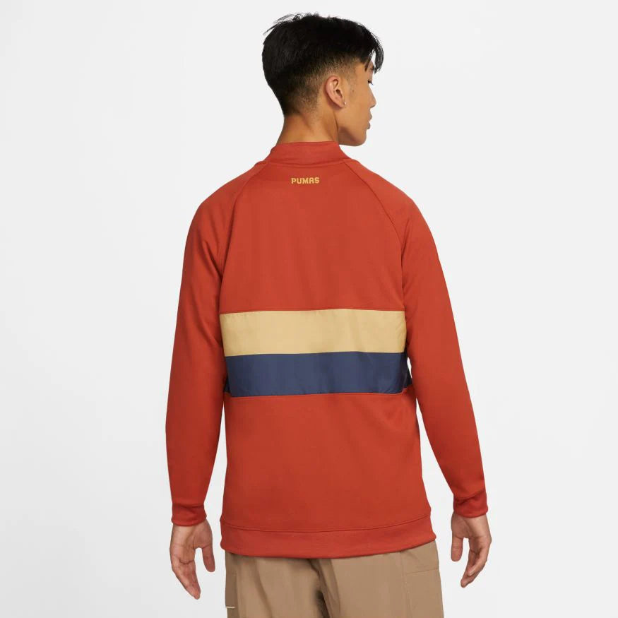 Nike Mens Pumas Full Zip Soccer Jacket Red Gold Navy