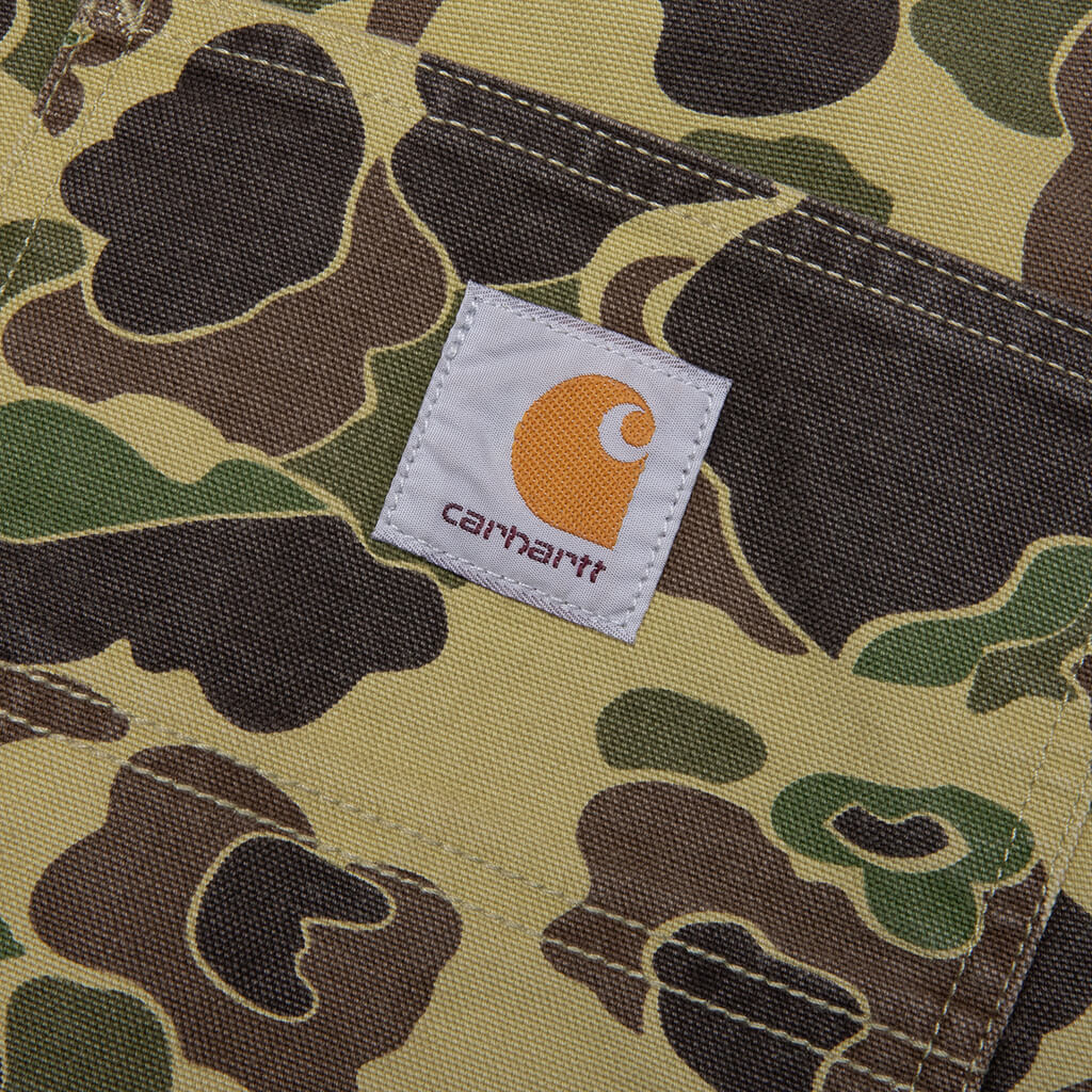 Duck Single Knee Pant Camo Duck Green Stone Washed