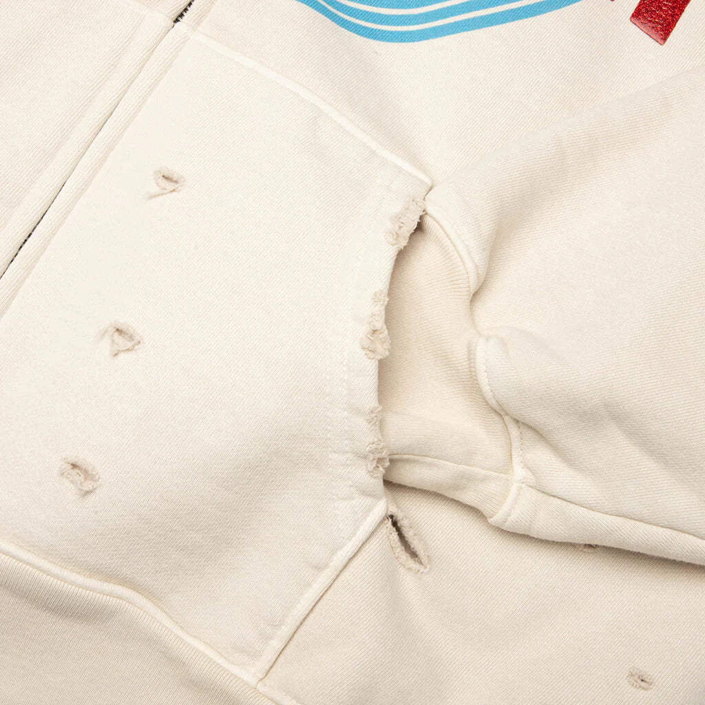 Motoslug Zip Hoodie Vintage White