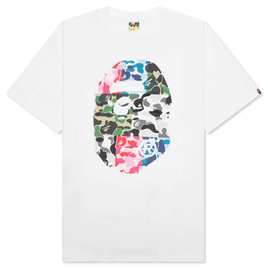 Abc Camo Crazy Big Ape Head Tee White