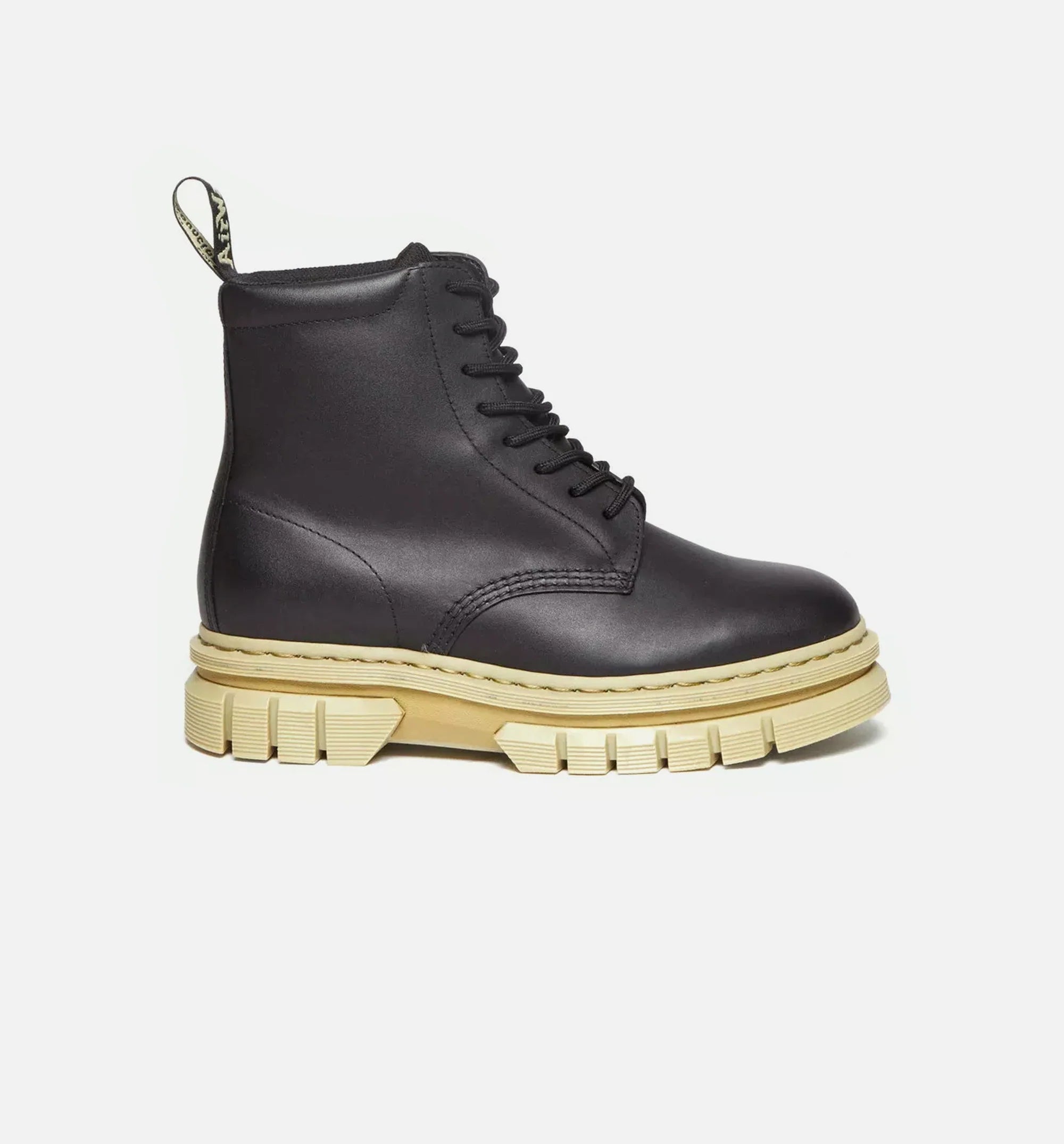 Rikard Contrast Sole Platform Mens Boots Black Beige