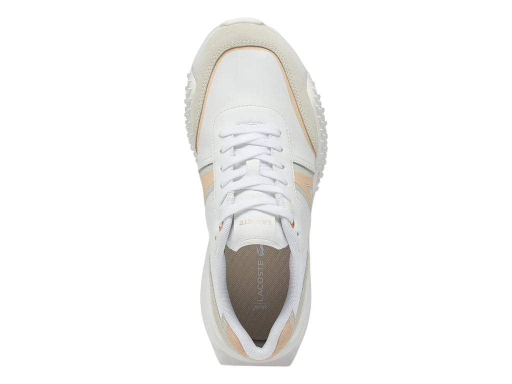 Tenis Lacoste L Spin Deluxe Blanco y Rosa para Mujer