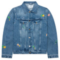 Stone Wash Denim Embroidered Motif Jacket Stone Wash