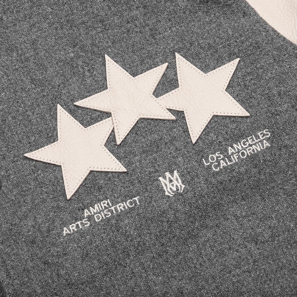 Oversized Stars Varsity Jacket Grey