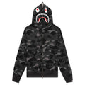Color Camo Shark Full Zip Hoodie Black