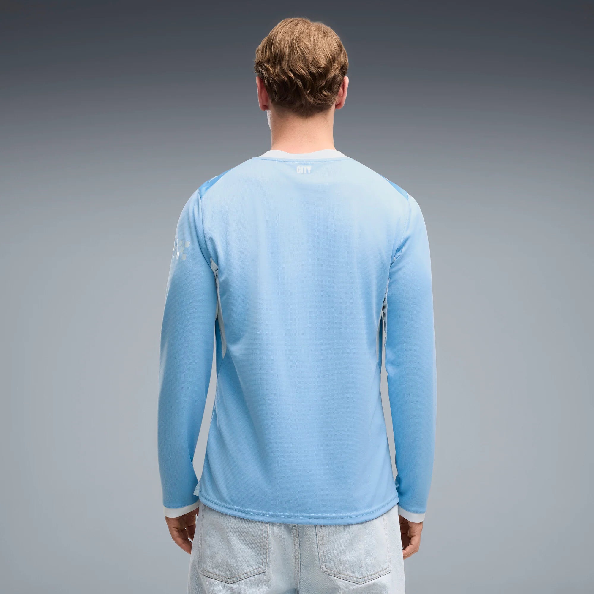 PUMA Manchester City Home Long Sleeve Mens Soccer Jersey 2026 Light Blue Icy Blue