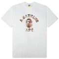 BAPE Check College Tee White Red