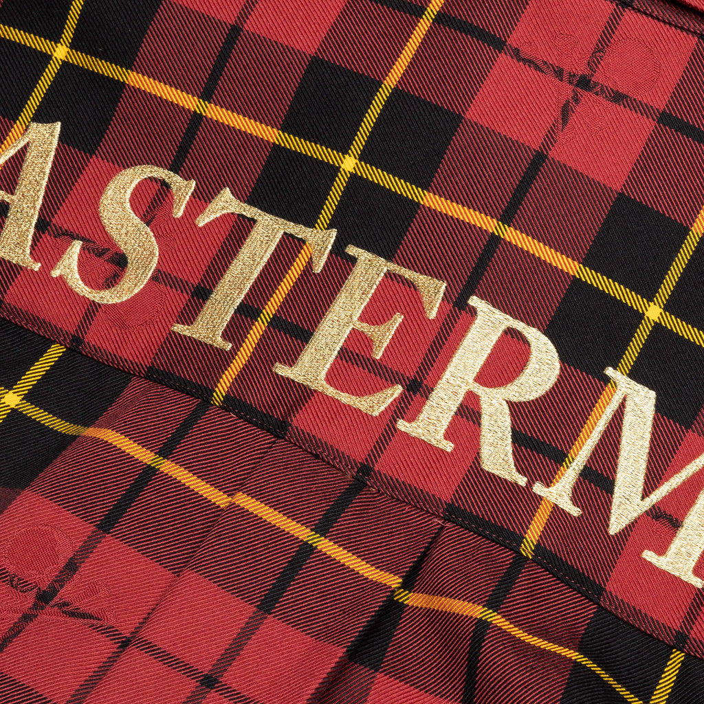 Plaid Long Sleeve Woven Shirt Burgundy Plaid