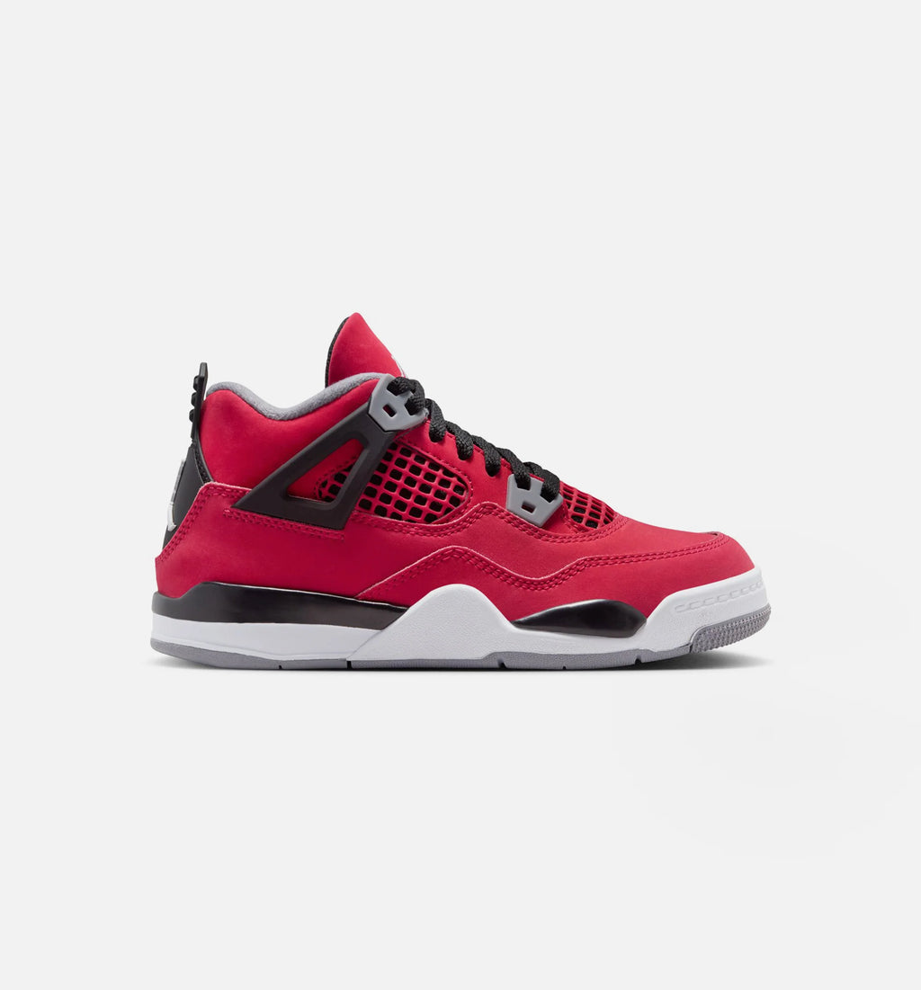 Air Jordan 4 Retro Toro Bravo Preschool Lifestyle Shoe Fire Red White Black Cement Grey Free Shipping