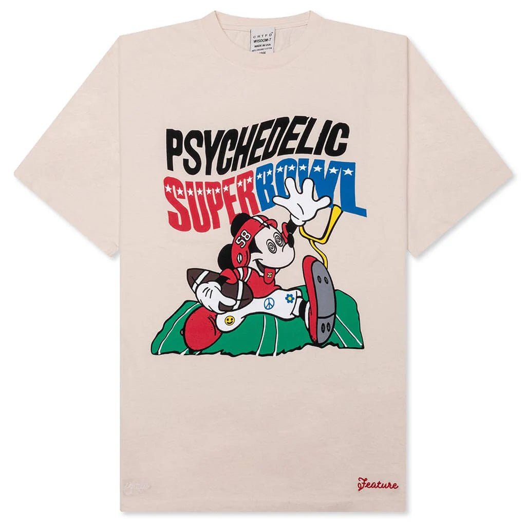 Feature x CRTFD Psychedelic Super Bowl T Shirt Natural