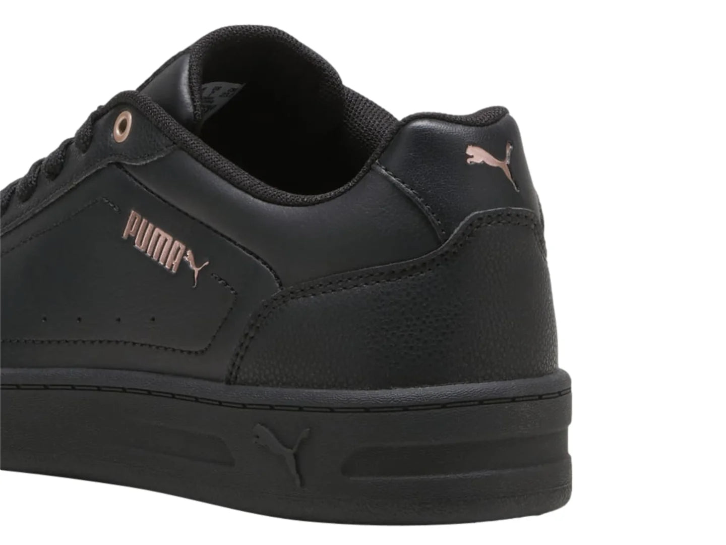 Tenis Puma Court Classy Negro y Oro Rosa para Mujer
