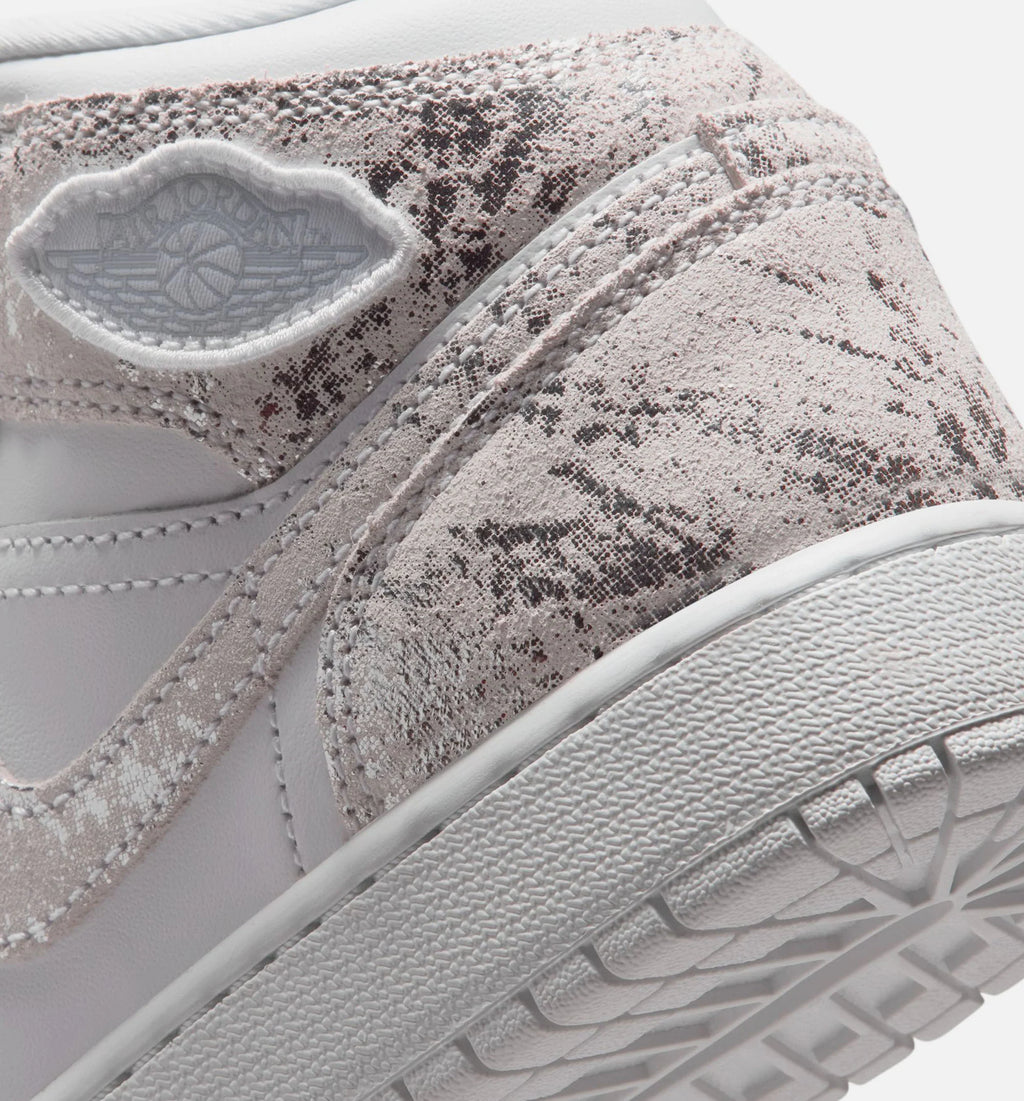 Air Jordan 1 Mid SE Grade School Lifestyle Shoe White Field Silver