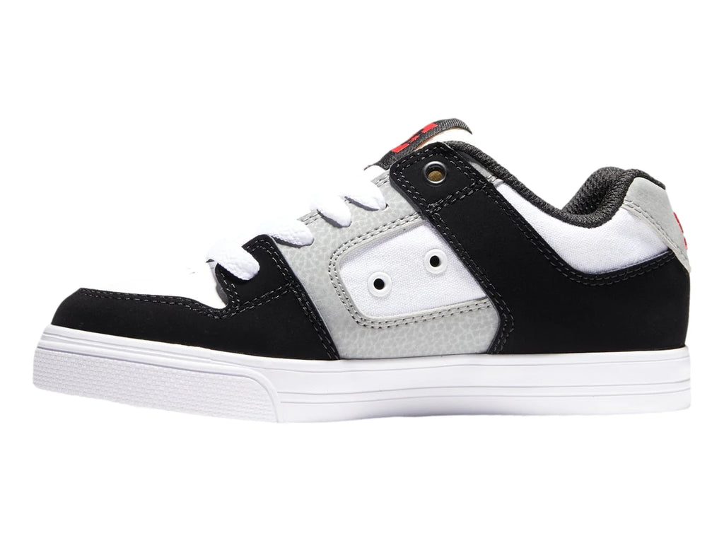 Tenis DC Shoes Pure Blanco Negro y Rojo para Niño