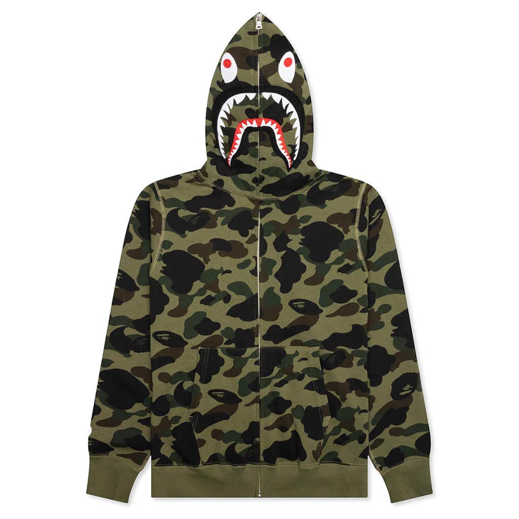 1st Camo Shark Full Zip Hoodie Green