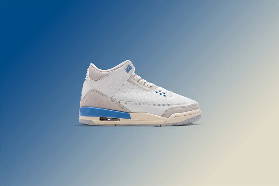 Air Jordan 3 Retro Lucky Shorts GS Summit White Hydrogen Blue Legend Blue