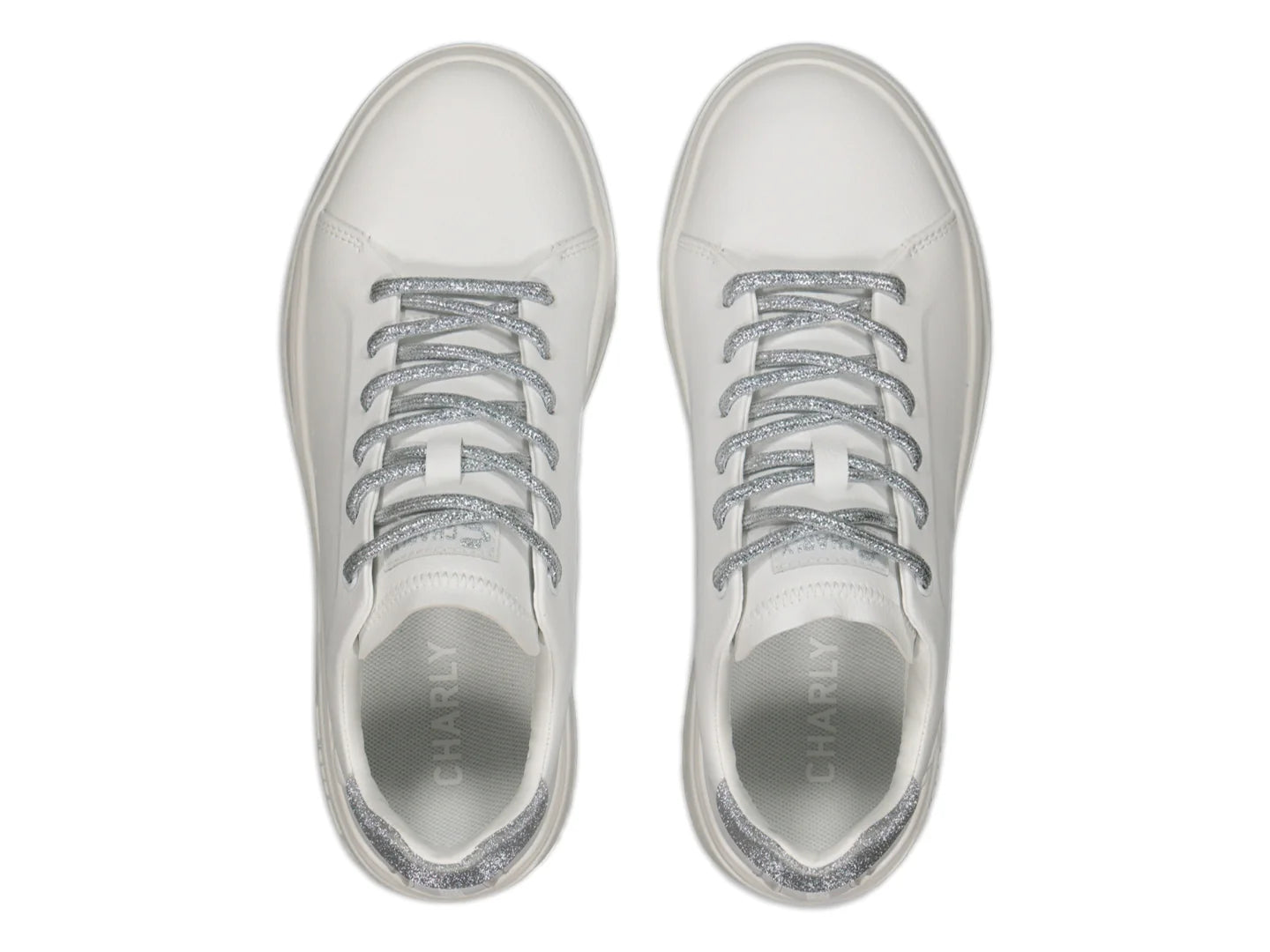Tenis Charly Classic Blanco y Plata para Mujer