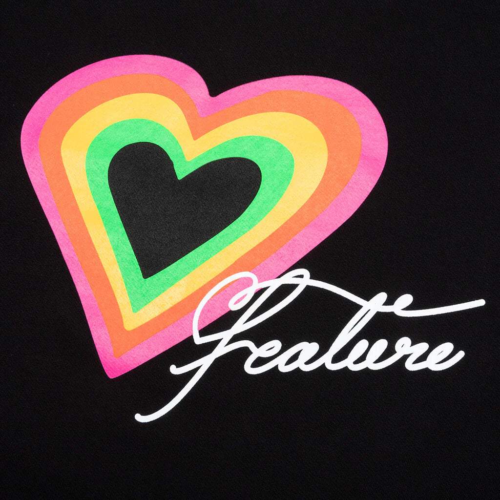 Heart Script Crewneck Sweater Black