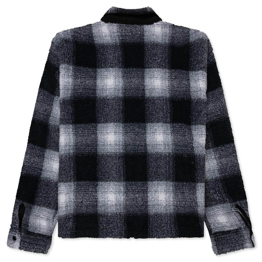 Zip Sherpa Shadow Plaid Black