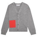 Contrast Pocket Cardigan Grey Melange