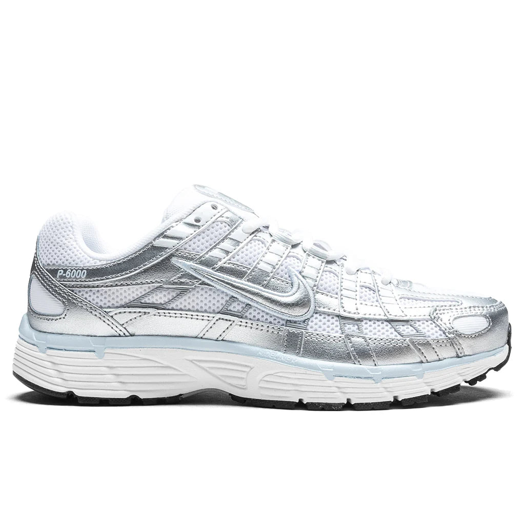 Womens P 6000 White Metallic Silver Blue Tint Sail