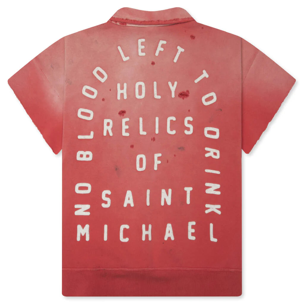 Saint S S Half Zip Sweat Polo Red