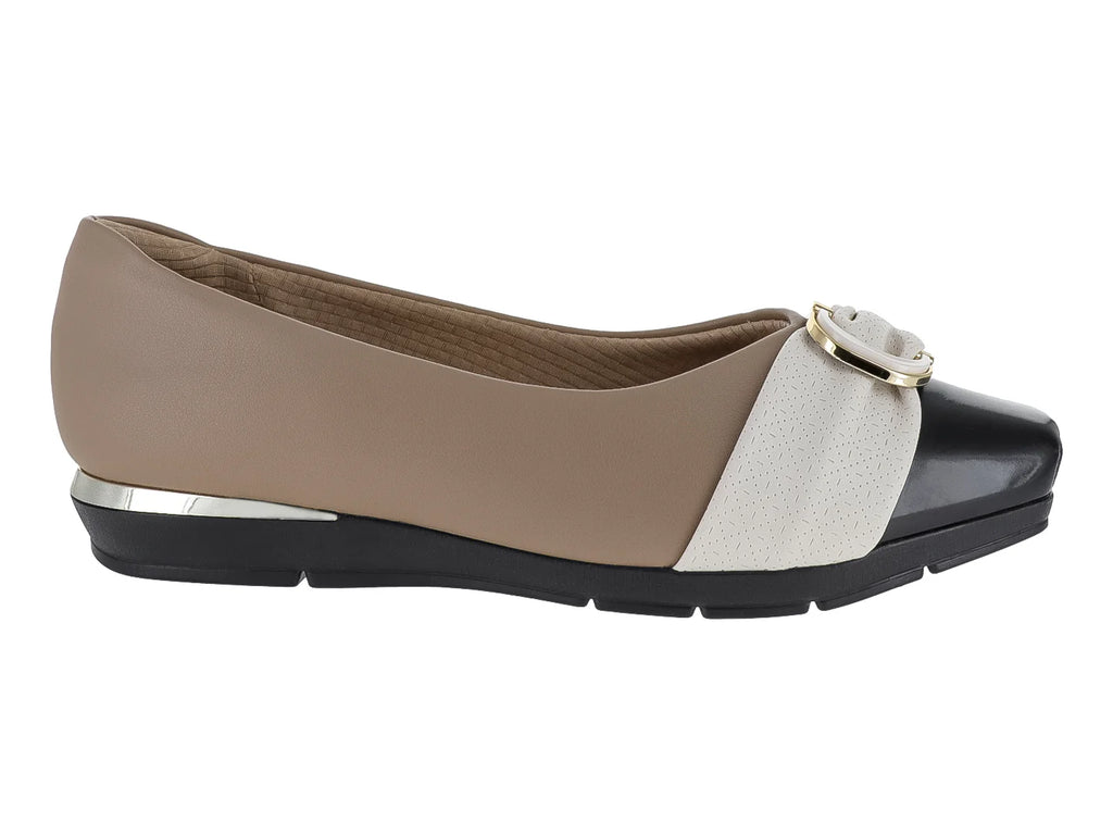 Zapatos Planos Piccadilly Tricolor Beige para Mujer