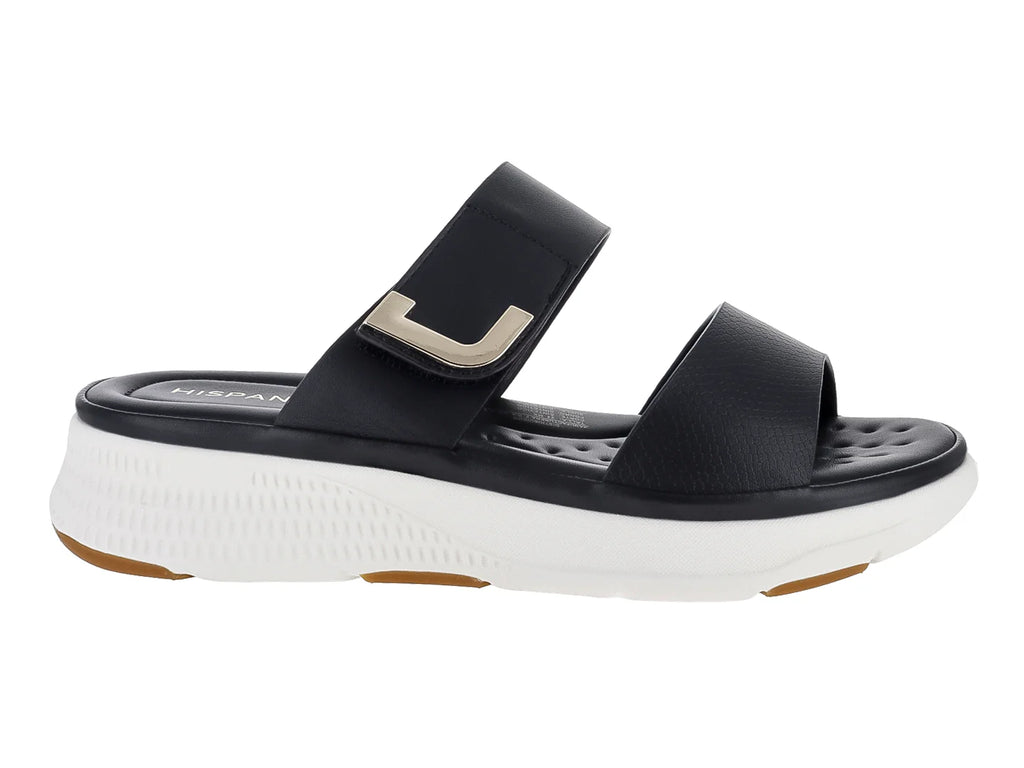 Hispana Sandalias Slide Negro para Mujer