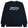 Water Wave Logo Crew Neck Sweatshirt Navy Blue