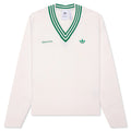 Womens Adidas x Sporty Rich V Neck Sweater Off White Night Navy
