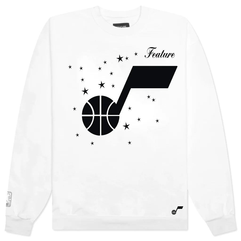 NBA Utah Jazz All of the Stars Crewneck Sweater White