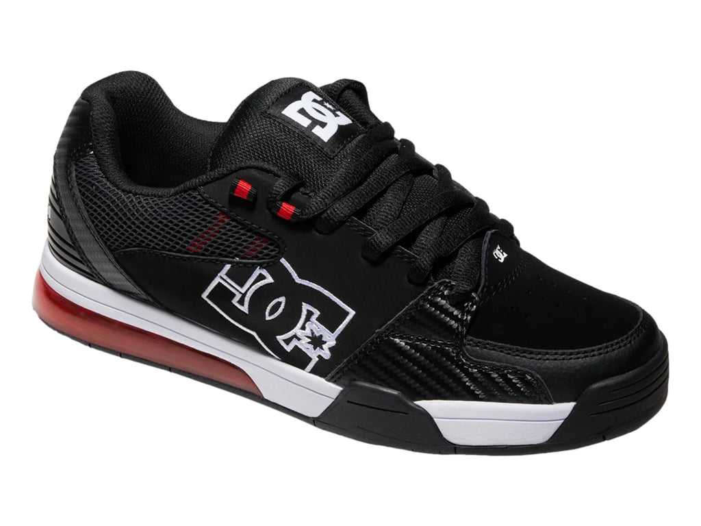Tenis DC Shoes Versatile Negro Blanco y Rojo para Hombre
